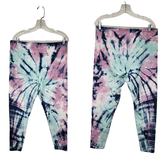SO Tie-Dye Blue/Pink Wide Leg Lounge Leggings Size XL - Picture 1 of 5